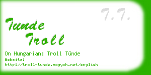 tunde troll business card