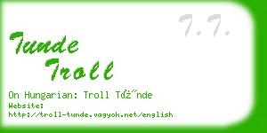 tunde troll business card